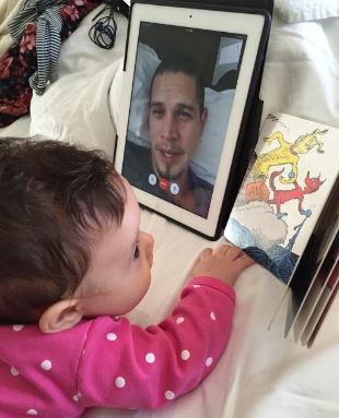Emily Frlekin husband JD Pardo and son FaceTiming